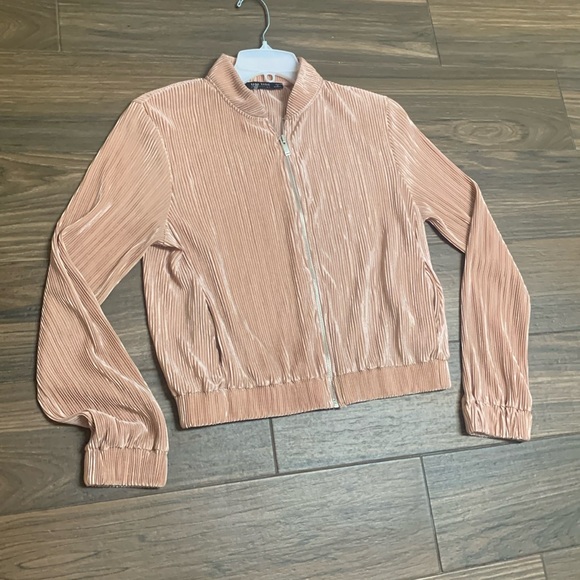 Zara Basics Bomber Jacket Small Blush Pink - Picture 3 of 8